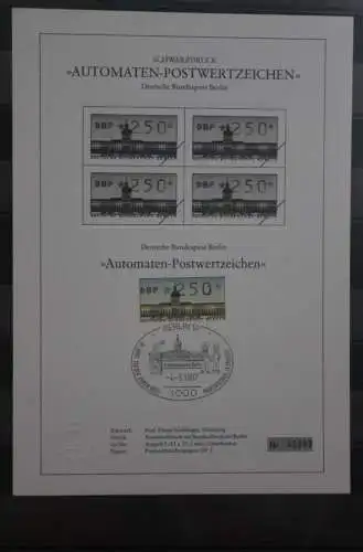 Berlin 1987; Automatenmarken; MiNr. 1; 250 Pf. auf Schwarzdruck Karton; ESST