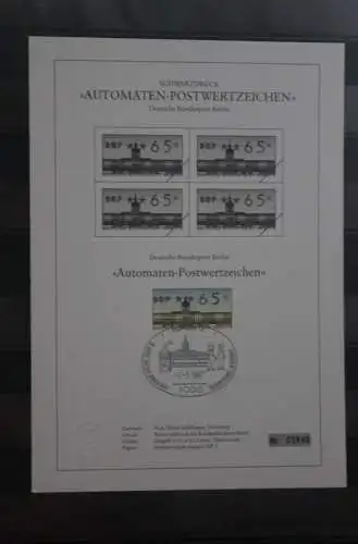 Berlin 1987; Automatenmarken; MiNr. 1; 65 Pf. auf Schwarzdruck Karton; ESST