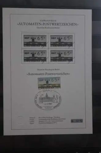 Berlin 1987; Automatenmarken; MiNr. 1; 65 Pf. auf Schwarzdruck Karton; ESST