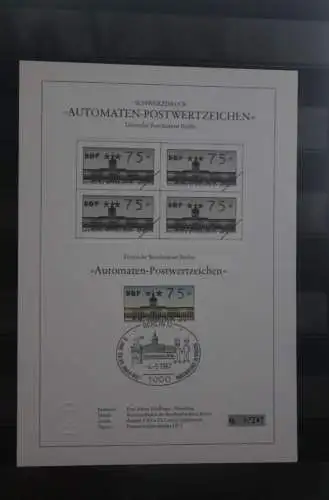 Berlin 1987; Automatenmarken; MiNr. 1; 75 Pf. auf Schwarzdruck Karton; ESST