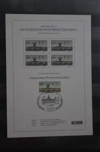 Berlin 1987; Automatenmarken; MiNr. 1; 85 Pf. auf Schwarzdruck Karton; ESST