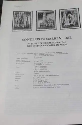 25 Jahre Wiedereröffnung des Stephansdomes in Wien; 22.4. 1977; Ankündigungsblatt