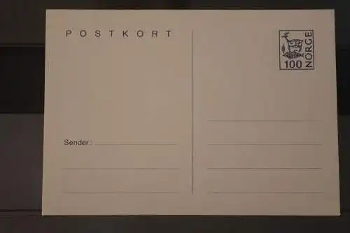 Norwegen vmtl. 1983; Postkarte; 1 Kr., ungebraucht