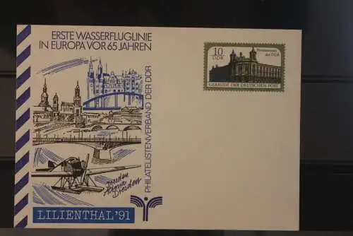 DDR 1991 Ganzsache Lilienthal '91, ungebraucht, mit DDR-Wertstempel; selten