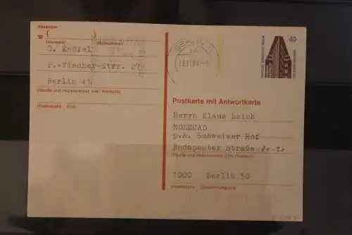 Berlin 1989; P137 F; Sehenswürdigkeiten; 40 Pf., gebraucht, befördert, codiert