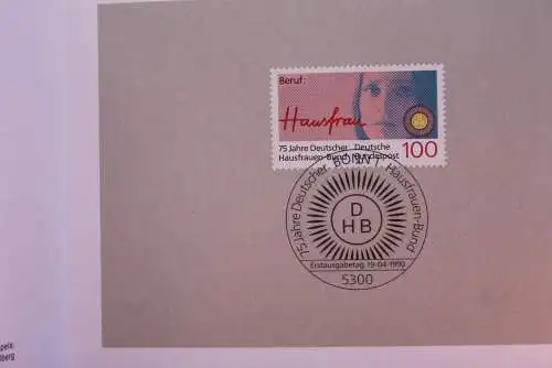 Ministerkarte zum Ausgabeanlaß: "Deutscher Hausfrauen-Bund", 19. April 1990; MiNr. 1460