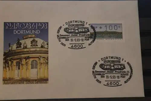 Deutschland 1993; ATM 2; auf Brief; SST; mit Quittung, selten, lesen