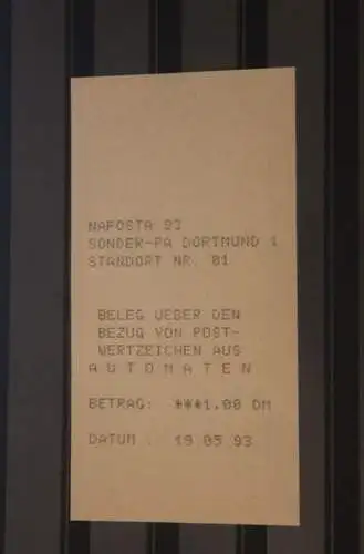 Deutschland 1993; ATM 2; auf Brief; SST; mit Quittung, selten, lesen