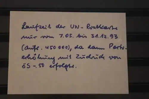 UN; UNO Wien 1993, Ganzsache; gestempelt selten, lesen