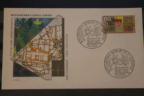 Deutschland 1992; Künstler-FDC, Botanischer Garten Leipzig; MiNr. 1622