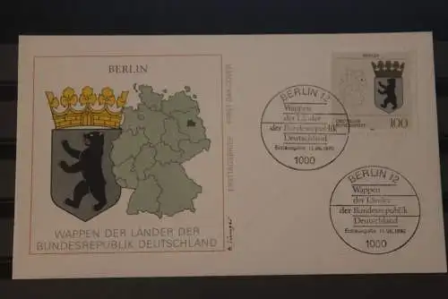 Deutschland 1992; Künstler-FDC, Wappen der Länder: Berlin; MiNr. 1588