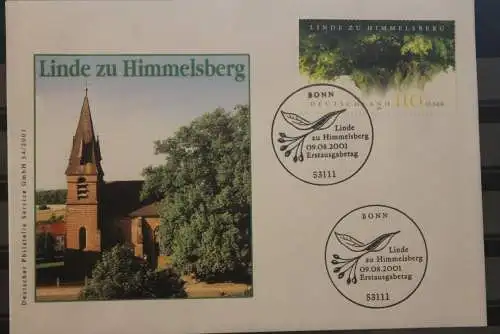 Deutschland 2001; Linde zu Himmelsberg; Künstler-FDC, MiNr. 2208