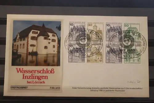 Berlin 1980; Burgen und Schlösser; Markenheftchenblatt H-Bl. 19 auf FDC