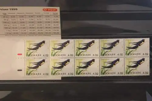 Dänemark 1999; Markenheft Schwalben, Vögel, MNH