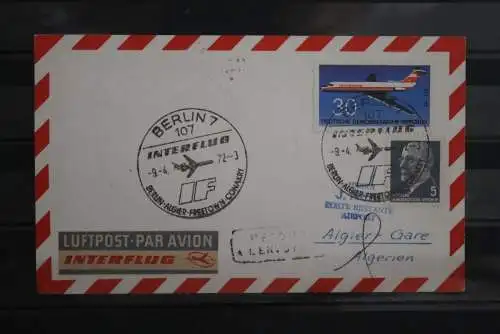 DDR 1972; Interflug IF 760 mit IL 62; 9.4.72  Berlin-Algier-Freetown-Conakry nach Algier