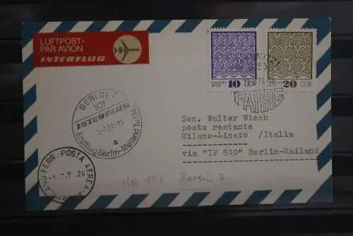 DDR 1974; Interflug; 1.7.74  Erstflug  mit TU 134 Berlin-Mailand