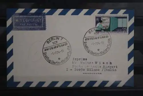 DDR 1974; Interflug; 1.7.74  Erstflug  mit TU 134 Berlin-Mailand