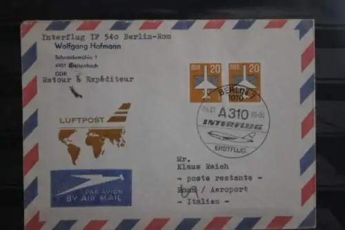 DDR 1989; Interflug IF 540 mit A 310; 4.7.89 Erstflug Berlin-Rom