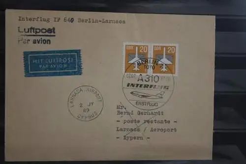 DDR 1989; Interflug IF 640 mit A 310; 2.7.89 Erstflug Berlin-Larnaca