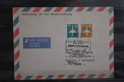 DDR 1989; Interflug IF 700 mit A 310; 5.7.89 Erstflug Berlin-Peking