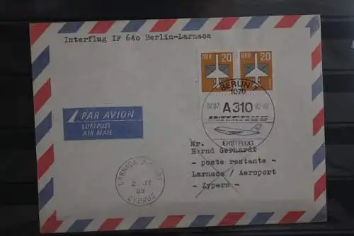 DDR 1989; Interflug IF 640 mit A 310; 2.7.89 Erstflug Berlin-Larnaca