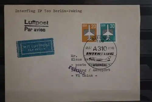 DDR 1989; Interflug IF 700 mit A 310; 5.7.89 Erstflug Berlin-Peking