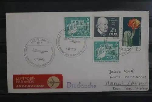 DDR 1973; Interflug mit IL 18 Erstflug 4.11.73 Berlin-Dakka-Hanoi