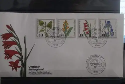 Berlin 1981, Wohlfahrt: Blumen; MiNr. 650-53; Offiz. FDC