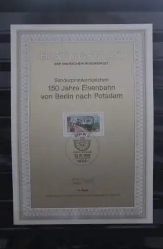 Berlin  ETB 14/1988; 150 Jahre Eisenbahn; MiNr.822