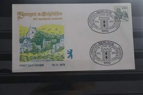 Berlin 1977/1978/1979/1980; Freimarken: Burgen und Schlösser, kpl. auf FDC, MiNr. ex.532-615