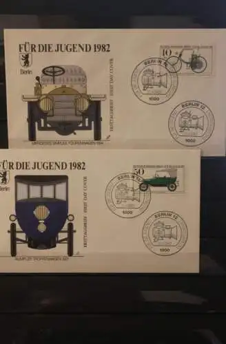 Berlin 1982; Künstler-FDC: Jugendmarken: Historische Kraftfahrzeuge; MiNr. 664-5