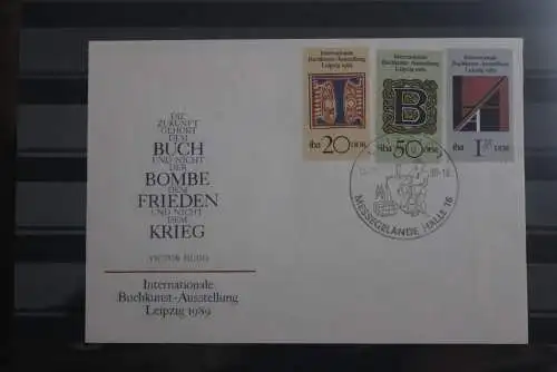 DDR 1990; Leipziger Frühjahrsmesse Messestempel auf MiNr. 3245-47