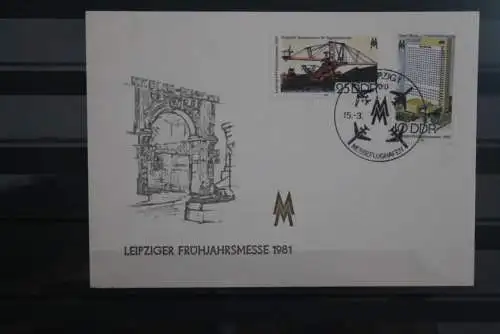 DDR 1981; Leipziger Messe; Karte  SST Stempel Messeflughafen, rar