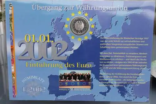 Deutschland Numisblatt 1/2002 "Übergang zur Währungsunion / Einführung des Euro"