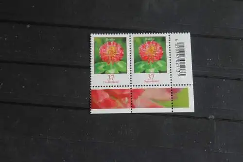 BRD; Freimarken: Blumen; 37 C; Rotklee; Waagerechtes Paar; ER unten; EAN; MNH