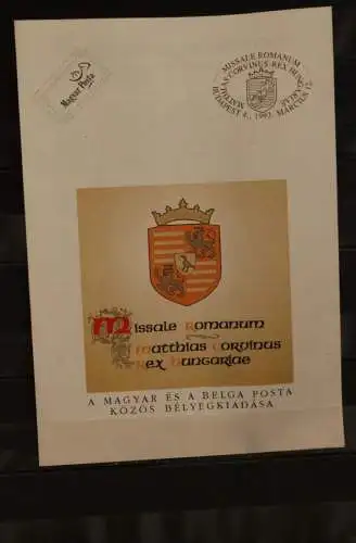 Ungarn 1993, Matthias Corvinus - Missale Romanum Ersttagsblatt