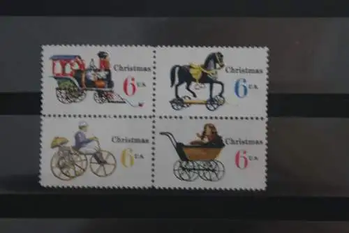 U.S.A. 1970; Weihnachten: Kinderspielzeug,  MiNr 1017-20, ZD, MNH