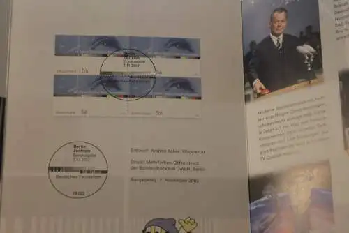 50 Jahre Deutsches Fernsehen; Erinnerungsblatt; Gedenkblatt der Deutsche Post 2002