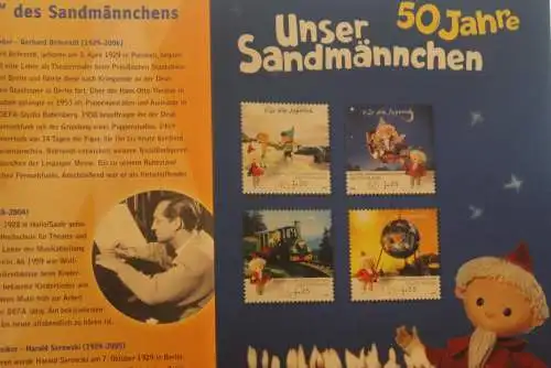 Unser Sandmännchen; Erinnerungsblatt; Gedenkblatt der Deutsche Post 2009