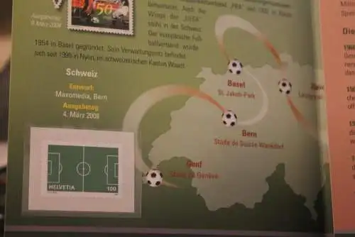 Fußball-EM Österreich-Schweiz 2008; Erinnerungsblatt; Gedenkblatt der Deutsche Post 2008