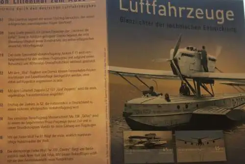 Luftfahrzeuge; Erinnerungsblatt; Gedenkblatt der Deutsche Post 2008