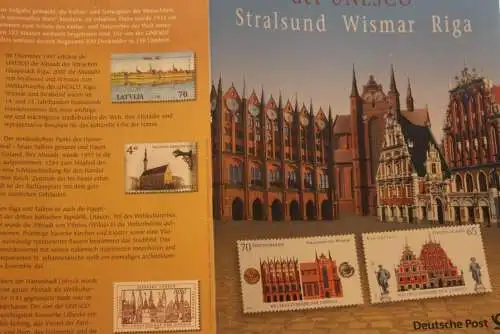 Stralsund,Wismar,Riga Weltkulturerbe der UNESCO; Erinnerungsblatt; Gedenkblatt der Deutsche Post 2007