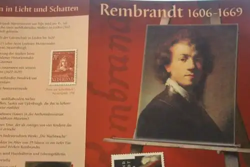 Rembrandt; Erinnerungsblatt; Gedenkblatt der Deutsche Post 2006; Gemeinschaftsausgabe D-NL