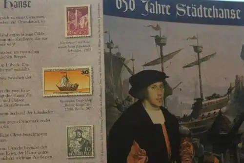 650 Jahre Städtehanse; Erinnerungsblatt; Gedenkblatt der Deutsche Post 2006