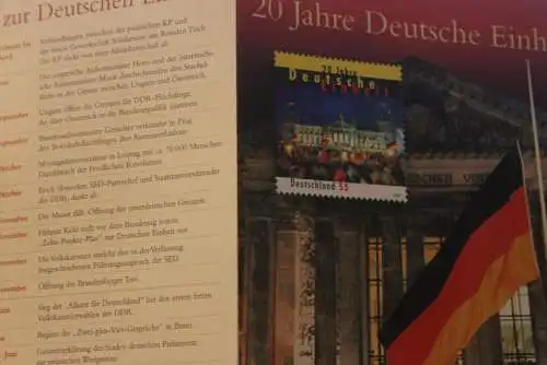 20 Jahre  Deutsche Einheit; Gedenkblatt der Deutsche Post 2010