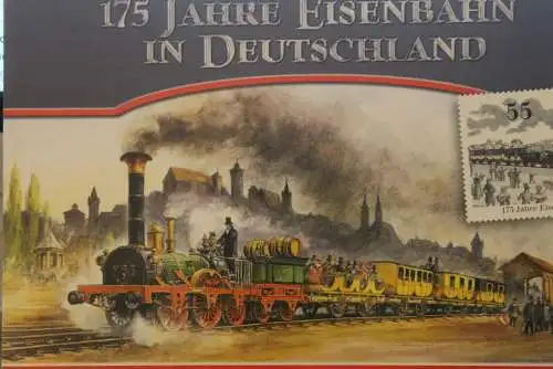 175 Jahre Eisenbahn in Deutschland; Erinnerungsblatt; Gedenkblatt der Deutsche Post 2010