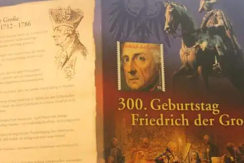 Friedrich der Große; Erinnerungsblatt; Gedenkblatt der Deutsche Post 2012