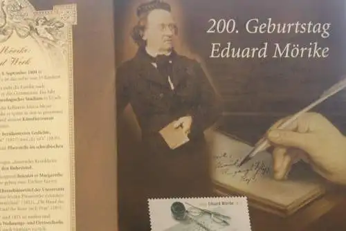 200. Geburtstag Eduard Mörike; Erinnerungsblatt; Gedenkblatt der Deutsche Post 2004