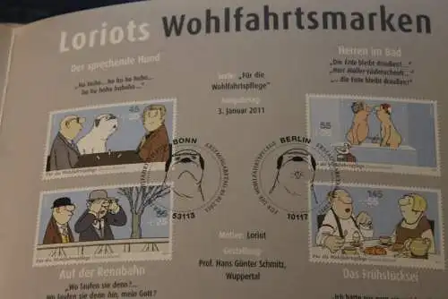 Loriots Wohlfahrtsmarken 2011; Erinnerungsblatt; Gedenkblatt der Deutsche Post 2011