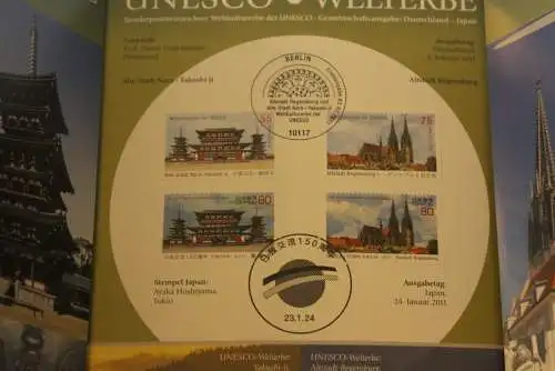 Regensburg-Nara-Yakushi-ji Weltkulturerbe der UNESCO; Erinnerungsblatt; Gedenkblatt der Deutsche Post 2011